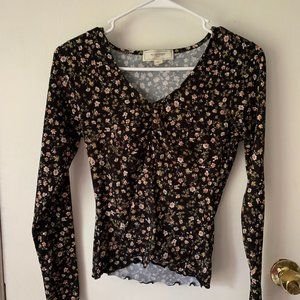Black Floral Top